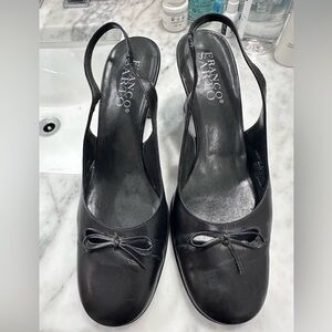 Franco Sarto Black Bow Slingback Heels